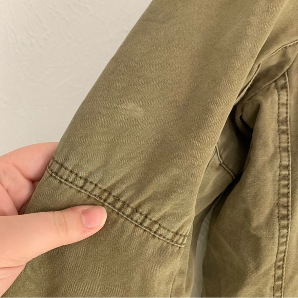 Levi’s Hooded Cotton Canvas Military Trucker Jacket Tan Work Outdoor Layered M - Picture 4 of 16